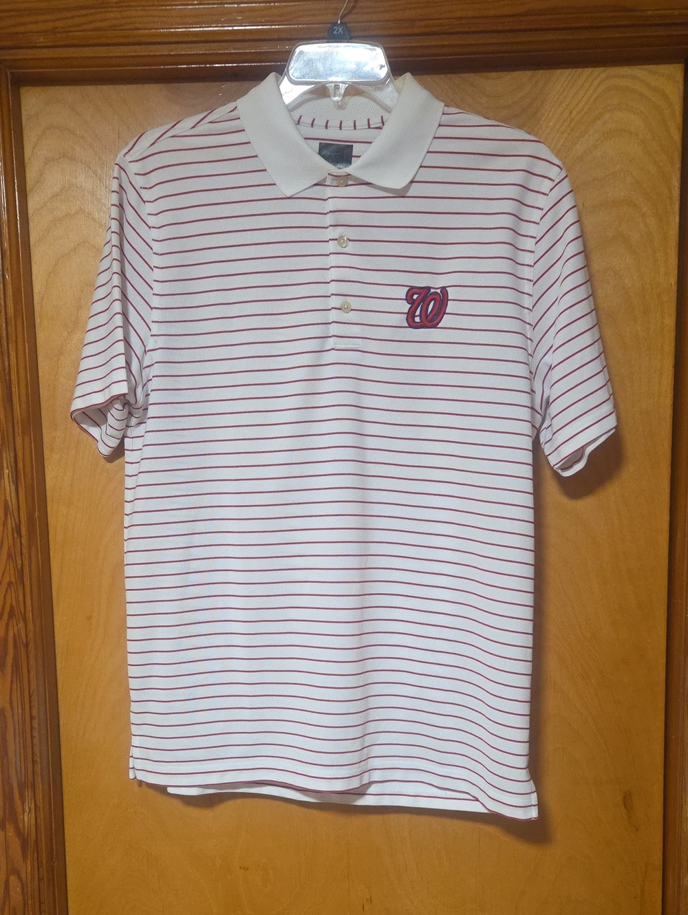 Greg Norman Collection Men"s Washington Nationals Stripped Polo Size L